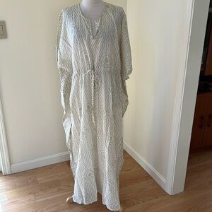 Pine Cone Hill OS Kaftan with waist drawstring.